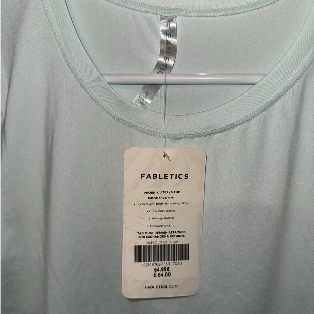 New Fabletics Phoenix Lite Long Sleeve Top Ice Cube size S - Picture 5 of 7